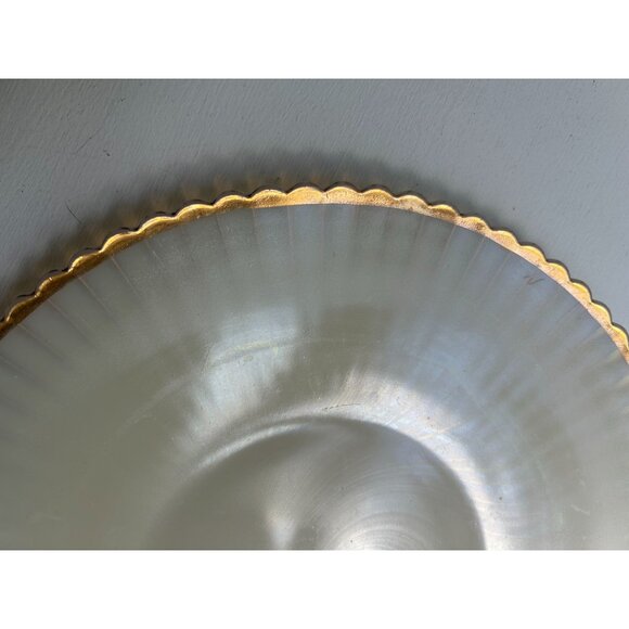 Vintage Macbeth Evans Cremax "Petalware" Pattern Opalescent Glass Dish 10 1/2" - Picture 6 of 10